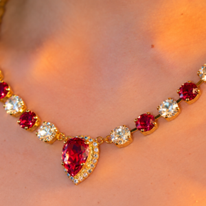 Angela Candy Cane Crystal Necklace